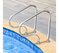 HXFENA Swimming Pool Handrails, Inground Pool Pool Railing,Pool Hand Rail, Pool Railing Handrails,1Pcs,Silver,2Pcs