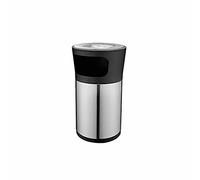 HXFENA Trash Can,Elevator No Cover Trash Can,Vertical Stainless Steel Outdoor Tube,with Ashtray Suitable for Hotel The Mall Lobby Thicken/Silver / 10L