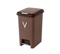 HXFENA Trash Can,Pedal Trash Can Mute Slow Down Living Room Plastic Garbage 篓 Covered Paper Basket Suitable for Living Room Kitchen Durable/Brown / 27x20x35cm