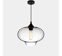 HXFFXHF 1-Light Vintage Industry Ceiling Lamp Bar Restaurant Front Aisle Living Room Cafe Chandelier Simple Color Fish Tank Glass Hanging Light (Default Hair Transparent Color)/D Interesting