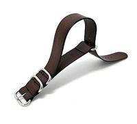 HXFFXHF 18MM 20MM 22MM 24mmNato Strap Genuine Leather Dark Brown Color Watch Band Leather Straps Strap Clock Replacement(Orange,18mm)
