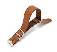 HXFFXHF 18MM 20MM 22MM 24mmNato Strap Genuine Leather Dark Brown Color Watch Band Leather Straps Strap Clock Replacement(Orange,18mm)