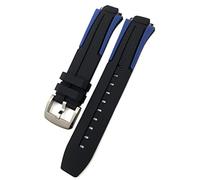 HXFFXHF 18mm Rubber Silicone Waterproof Watch Band Strap for T111417 Wrist Bracelet Quartz Watch Men Women's Sports Accessories (Color : Black red Black, Size : 18mm)