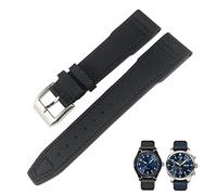 HXFFXHF 21mm 20mm Nylon Watch Strap Fit for IWC IW377714 MARK18 Pilot Stop Gun Leather Watchbands