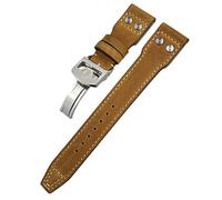 HXFFXHF 21mm Rivets Genuine Leather Watchband Fit For IWC Big Pilot TOP GUN Watch IW3777 Calfskin Leather Strap