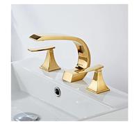 HXFFXHF 3 Hole Faucets Bathroom Black Widespread Faucet Dual Handle d 3 Pieces Wash Tap Hot Cold Mixer,Sink Faucet