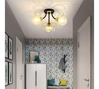 HXFFXHF 3-Lights Modern Minimalist Chandelier for Living Room Creative Bedroom Pendant Light Cloakroom Corridor Balcony Ceiling Lamp Glass Balls Restaurant Chandelier Nordic Art Ceiling Li