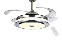 HXFFXHF 36inch/42inch Retractable Chandelier Ceiling Fan led Light dimmable 3 Color/Speed Change led Invisible Ceiling Fan Light Modern Fan lamp w/Remote Control for Bedroom Dining Room Living Room
