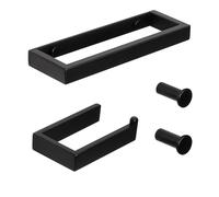 HXFFXHF 4-Piece Black Bathroom Accessory Set 15CM Toilet Roll Holder Wall Mounted, 20CM Towel Rail Hand Towel Holder and 2Pcs Coat Hooks for Hanging, SUS304 Stainless Steel, EG2404-SET-B