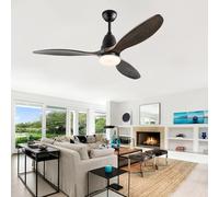 HXFFXHF 42'' Ceiling Fans with Lights and Remote Wood, Silent Ceiling Fans 6 speeds 3 Colours Reversible, Chandelier Fan Light with Timer, Fan Light Ceiling for Living Room Bedroom Dining