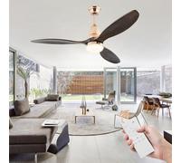 HXFFXHF 42'' Ceiling Fans with Lights and Remote Wood, Silent Ceiling Fans 6 speeds 3 Colours Reversible, Chandelier Fan Light with Timer, Fan Light Ceiling for Living Room Bedroom Dining