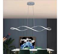 HXFFXHF 45W Black Long Chandelier with Remote Control for Dining Room Gold Chrome Hanging Lamp Dimmable LED Modern Linear Island Pendant Lights for Kitchen Table Living Room Restaurant