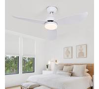 HXFFXHF 46'' Ceiling Fan Lights with Remote Control Large Chandelier Fan Light led 3 Colour 6 Speed Reversible Silent Ceiling Fans with Lights for Living Room Bedroom Flush Mount Ceiling Light Fan-c