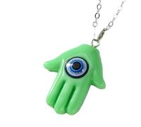 HXFFXHF 925 Sterling Silver Hamsa Necklace For Women And Men, Multicolor Evil Eye Hamsa Hand Necklace Turkey Lucky Blue Eye Fatima Hand Clavicle Chain, Mano De Fatima Con Ojo Turco