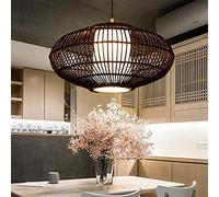 HXFFXHF American Industrial Vintage Hand Rattan Chandelier Indoor Ceiling Light Shadow Hanging Light Long Line Light Brown Lampshade Pendant Light Restaurant Lounge Corridor Coffee Lighting