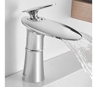 HXFFXHF Basin Mixer tap Waterfall Bathroom Sink taps Hot and Cold washbasin Faucet Brass Bathroom Toilet Under Counter Basin Faucet-Black(Cromo)