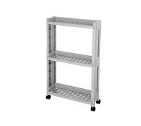 HXFFXHF Bathroom Shelves Kitchen Storage Cabinets Kitchen Storage Rack with Wheels 2/3/4 Layers Narrow Slotted Shelf Fridge Side Shelf Rotatable Kitchen Bathroom Organizer Kitchen Shelves (Color :