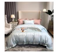 HXFFXHF Bed Four Pieces Set Green 1000TC Egyptian Cotton Comforter Bedding Set Queen King Size Bed Sheet Set Pillow Cover 4pcs Bed Set(B,Queen)