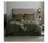 HXFFXHF Bed Four Pieces Set Washed Cotton Waffle Weave Duvet Cover Bed Sheet Pillowcases Double Queen King Comforter Cover Bedding Set Soft Breathable(A,Queen Size 4 pcs)