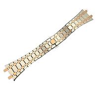 HXFFXHF Black gold silver watchband 21mm 26mm Men women Stainless Steel Watch Band Bracelet For AP ROYAL OAK strap folding buckle