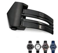 HXFFXHF Black Rose Gold Watch Clasp 316L Stainless Steel Deployment Buckle for Men Bracelet