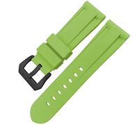HXFFXHF Butterfly Clasp Rubber Watchband 24mm 26mm for Panerai LUMINOR Submersible Colorful Silicone Sport Watch Strap (Color : Camo YLW Black 2, Size : 24mm)