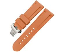 HXFFXHF Butterfly Clasp Rubber Watchband 24mm 26mm for Panerai LUMINOR Submersible Colorful Silicone Sport Watch Strap (Color : Camo YLW Black 2, Size : 24mm)