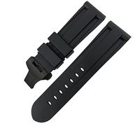 HXFFXHF Butterfly Clasp Rubber Watchband 24mm 26mm for Panerai LUMINOR Submersible Colorful Silicone Sport Watch Strap (Color : Camo YLW Black 2, Size : 24mm)