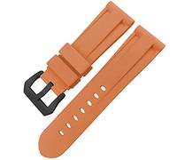 HXFFXHF Butterfly Clasp Rubber Watchband 24mm 26mm for Panerai LUMINOR Submersible Colorful Silicone Sport Watch Strap (Color : Camo YLW Black 2, Size : 24mm)