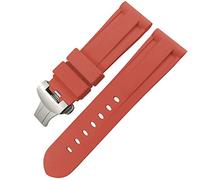 HXFFXHF Butterfly Clasp Rubber Watchband 24mm 26mm for Panerai LUMINOR Submersible Colorful Silicone Sport Watch Strap (Color : Camo YLW Black 2, Size : 24mm)