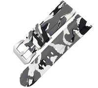 HXFFXHF Butterfly Clasp Rubber Watchband 24mm 26mm for Panerai LUMINOR Submersible Colorful Silicone Sport Watch Strap (Color : Camo YLW Black 2, Size : 24mm)