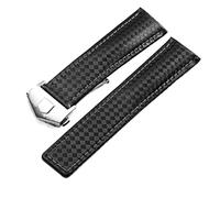HXFFXHF Carbon Fiber Pattern Genuine Leather Strap 20mm 22m for Monaco Series watchband wristwatches Band Leather Watch Bracelet (Color : 26mm, Size : 22mm)