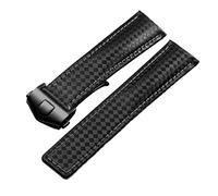HXFFXHF Carbon fiber pattern Genuine Leather Strap 20mm 22m For MONACO Series watchband wristwatches band leather watch bracelet
