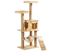 HXFFXHF Cat Climbing Frame, 53" Indoor Cat Tower, Multi-Storey Comfortable Cat Apartment with Hammock and Small Stairs