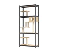 HXFFXHF Cat House Steel Frame Cat Rack Cat Climbing Frame Large Wood Wall-mounted Cat Wall Cat Scratching Post Multi-layer Cat Tree And Cat Nest In One Pet House vision