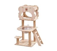 HXFFXHF Cat Tree Cat climbing cat tree integrated double space capsule double litter cat litter tiger multi-storey cat villa Cat Climbing Tree (Size : Gold) Warm as ever