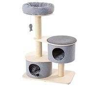 HXFFXHF Cat Tree Cat Tower Cat Scratching Post Cat House Cat Litter Hanging Ball Solid Wood Stable Multifunctional Cat Climbing Frame