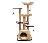 HXFFXHF Cat Tree Cat Tower Scratching Post Cat Litter Cat House Hanging Ball Platform Multifunctional Cat Climbing Frame Weaving