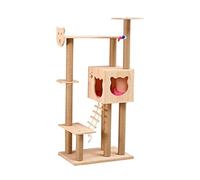 HXFFXHF Cat Tree Cat Tree Solid Wood Sisal Cat Climbing Cat Scratching Column Cat Jumping Cat Scratching Board Cat Tower Toy Cat Tower (Blue : Onecolor) Warm as ever