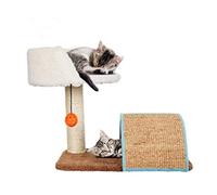HXFFXHF Cat Tree Cat Tree Tower Multi-Function Indoor Cat Climbing Arched Solid Wood Cat Litter Design, Natural Weaving Sisal Cat Tower Warm as ever