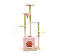 HXFFXHF Cat Tree Houses Pet Climbing Peach Multi-Layer Cat Climbing Box Type Cat Table Column Warm as ever