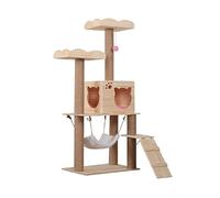 HXFFXHF Cat Tree Solid Wood Cat Climbing Cat Scratching Board Cat Litter Sisal Cat Multilayer With Plush Ball Cat Tree Cat Tower Warm as ever
