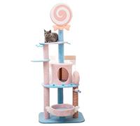 HXFFXHF Cat Trees Multi-Layer Pet Cat Sisal Climbing Frame Striping Post for Cats Lollipop Tree Cat Tower Pink with Soft Fleece Cloth Product Details