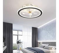 HXFFXHF Ceiling Fans with Lights and Remote Control Chandelier Modern led Fan Ceiling Light Bedroom Invisible Ventilator lamp Quiet dimmable 3 speeds Fan Light for Living Room Produced in China