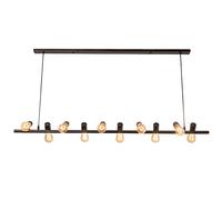 HXFFXHF Ceiling Light, Retro Multi-Head E27 Chandelier Industrial Metal Line Hanging Light Word Long Strip Restaurant Decoration Lamp Indoor Home Lighting Fixtures