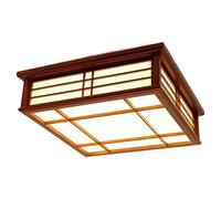 HXFFXHF Ceiling Lighting Japanese Style Wood Ceiling Light Led Embedded Installation Ceiling Lamp Close to Ceiling Fixture for Study Bedroom Balcony Corridor Living Room Attic/Warm Light/35Cm/13.7In