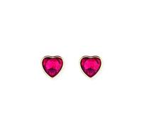 HXFFXHF Cellacity Sweet Heart Shaped Gemstone Earrings For Women 925 Banquet Jewelry Red Crystal Ear Studs Simple Delicate Gift