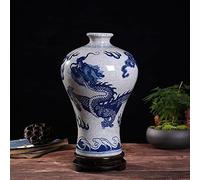 HXFFXHF Ceramic Vase Underglaze Blauw And Wit Dragon Pattern Crackle Glaze Retro Chinese Handmade (a) (c One Size)