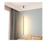 HXFFXHF Chandelier Aluminum Linear Minimalist Black Strip LED Pendant Light Long Bedroom Bedside Hanging Lamp for Kitchen Island Corridor Living Room Dining (Color : 60cm