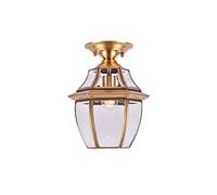 HXFFXHF Chandelier E27 All Copper Ceiling Hanging Lamp Kitchen Balcony Corridor Porch Luxurious Lamp Bedroom Hallway Entrance Gold Glass Shade Chandelier Lighting Device/E